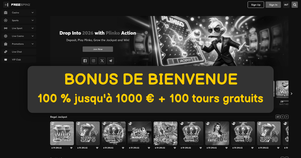 Freespinz Casino welcome bonus